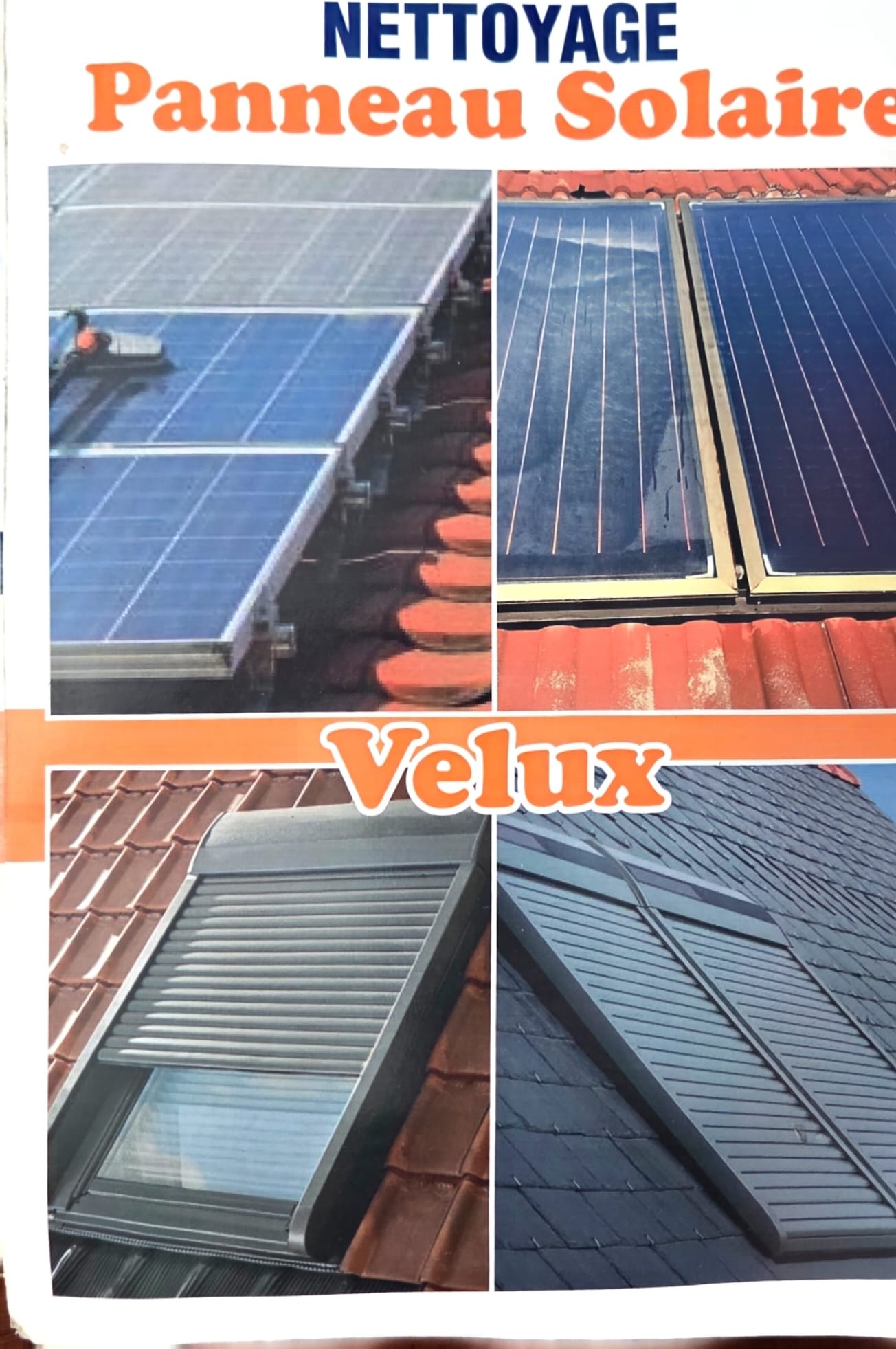 Nettoyage de panneaux solaires et de Velux