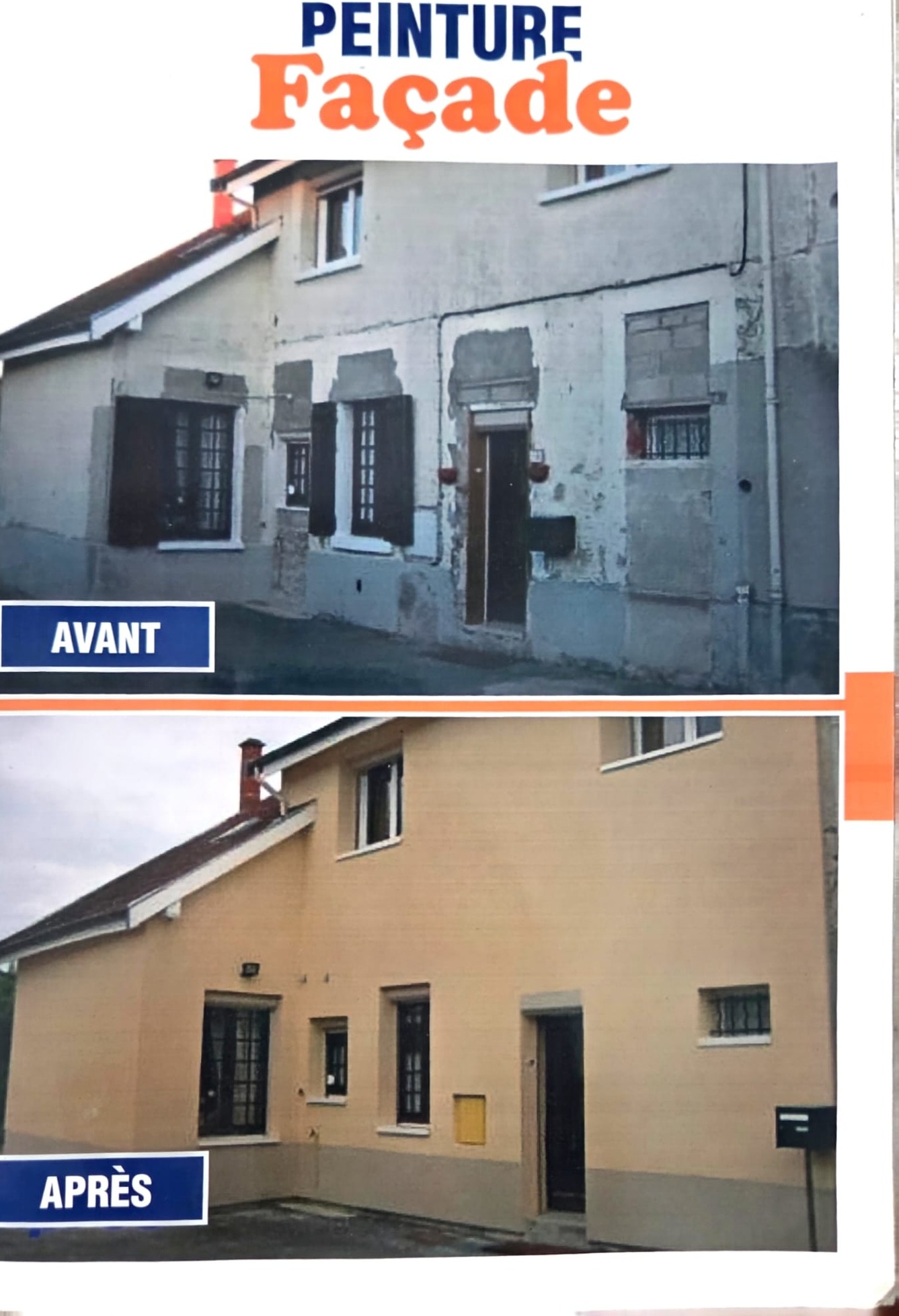 Peinture de façade — avant / après