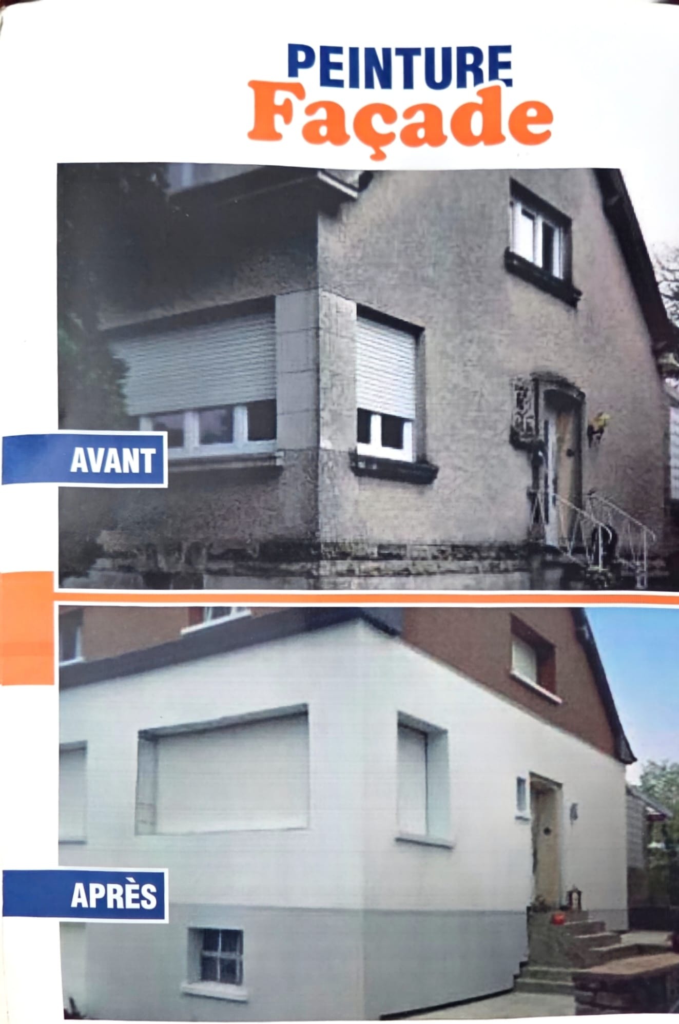 Peinture de façade — avant / après